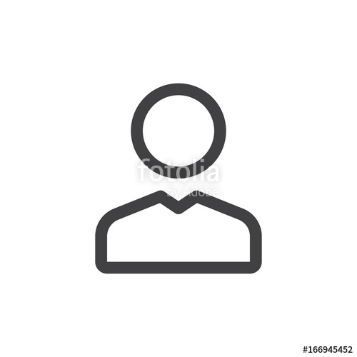 500x500 User Line Simple Icon, Outline Vector Sign, Linear Style Pictogram