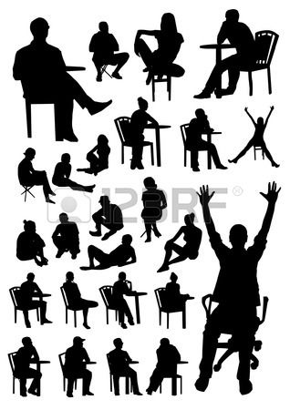 318x450 Sitting People Silhouettes Silhouettes