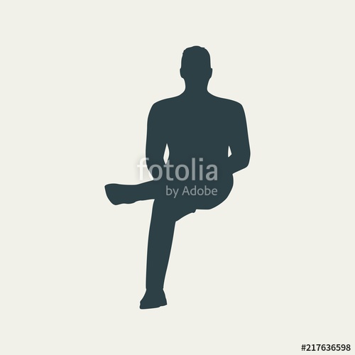 500x500 An Illustration Of Man In Sitting Pose On Chair. Front View Stock