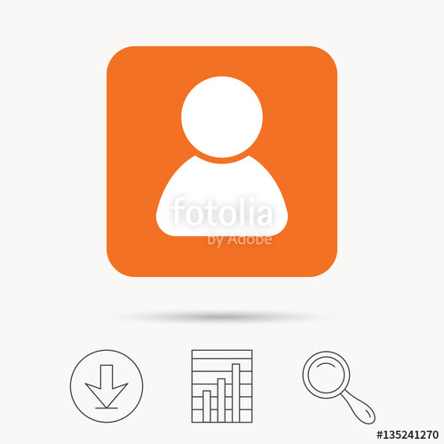 500x500 User Icon. Human Person Symbol. Avatar Login Sign. Report Chart
