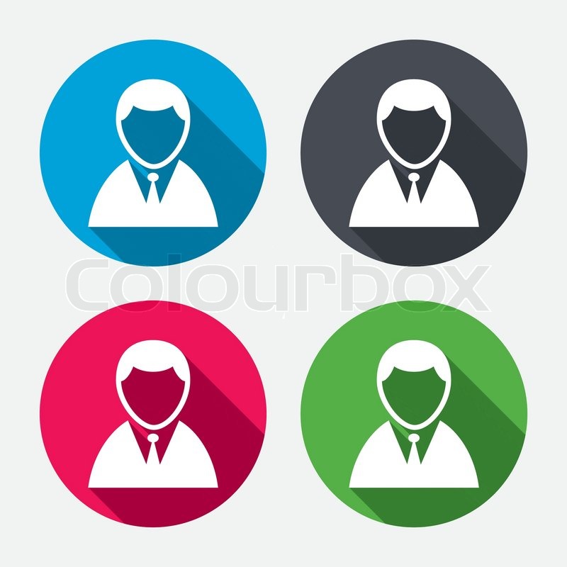 800x800 User Sign Icon. Person Symbol. Human In Suit Avatar. Circle