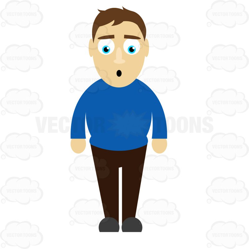 800x800 Man Standing With A Surprised Look On His Face Clipart By Vector
