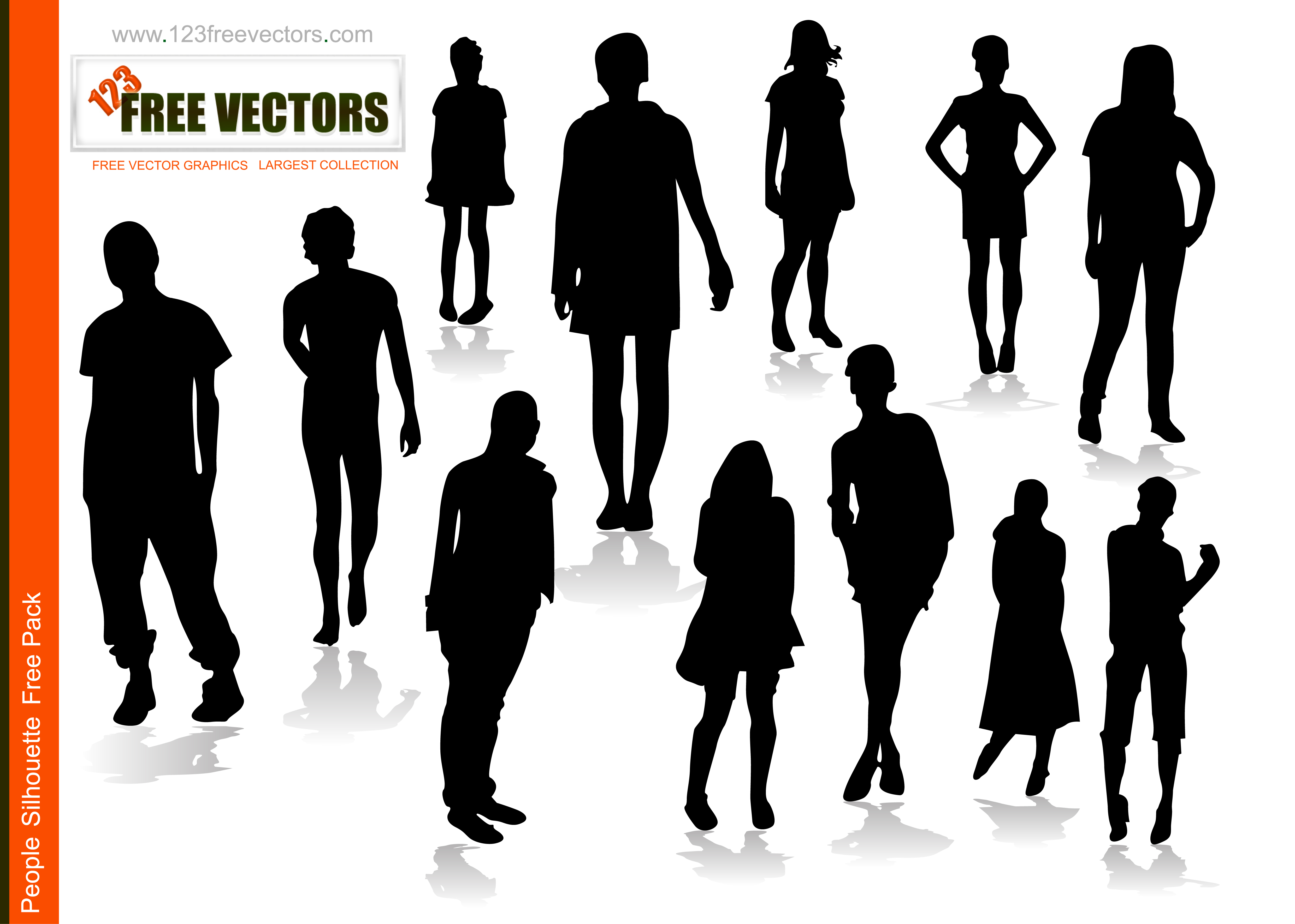 4961x3542 People Silhouettes Free Vector 123freevectors