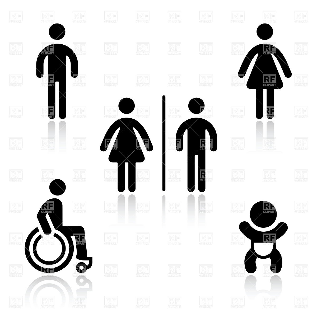 1200x1200 Toilet (Wc) And Baby Changing Room Pictograms