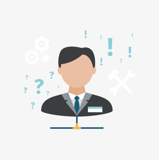 650x651 Vector Flattened Person And Question Mark Exclamation Mark, Person