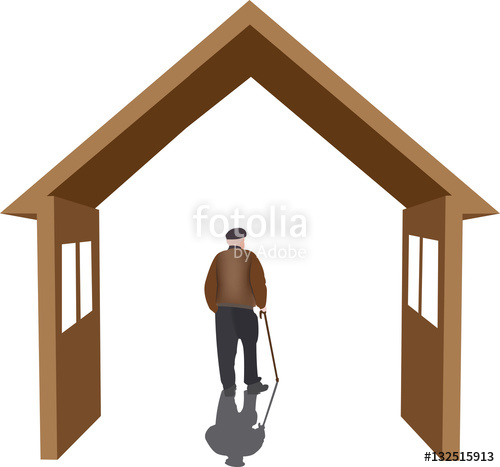 500x467 Simbolo Abitazione Con Persona Matura Anziano Stock Image And