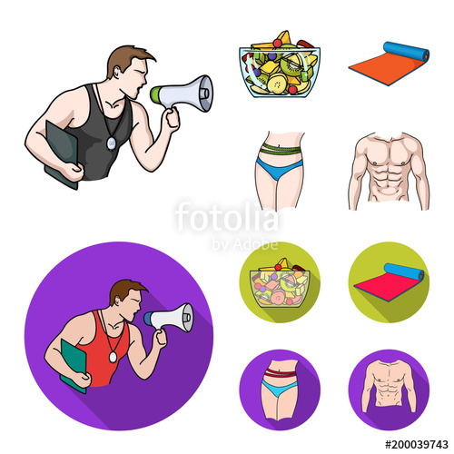500x500 Personal Trainer, Fruit Salad, Mat, Female Waist. Fitnes Set