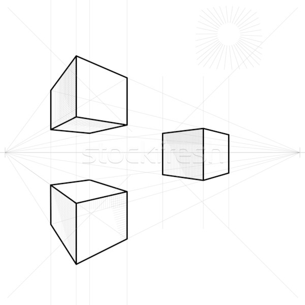 600x600 Vector Sketch Of A Cube In Perspective Vector Illustration Volha