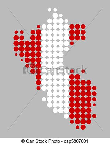 360x470 Map And Flag Of Peru.