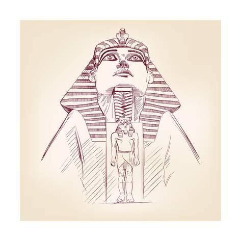 473x473 Tutankhamun Egyptian Pharaoh Vector Llustration Posters By