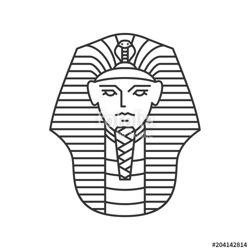 500x500 Pharaoh Vector Logo Artwork Line Art Outline Illustration Monoline
