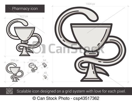 450x344 Pharmacy Line Icon. Pharmacy Vector Line Icon Isolated On White