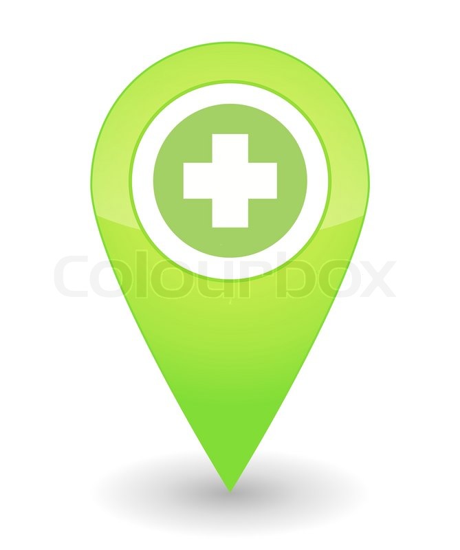669x800 Illustration Of An Isolated Map Mark With A Pharmacy Icon Stock