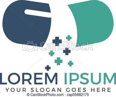450x377 Open Capsule Pharmacy Medical Logo. Pharmacy And Alternative