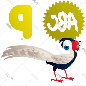 300x300 Stock Vector Funny Comic Reading Animals Abca P Is For Pheasant