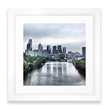 355x355 Society6 Philadelphia Skyline Framed Print Vector