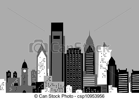 450x320 Drawn City Philadelphia Skyline