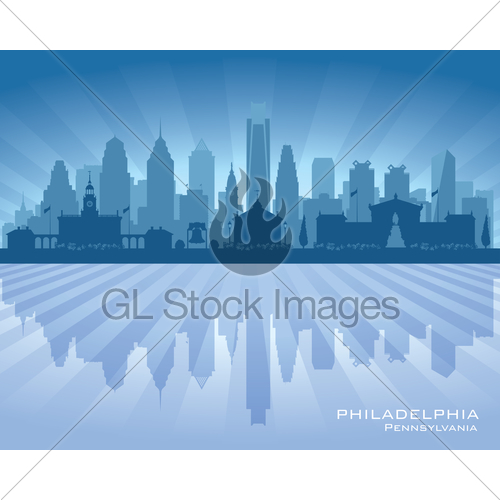 500x500 Philadelphia Pennsylvania City Skyline Vector Silhouette Gl