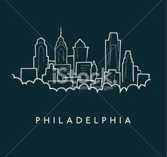 236x221 Philadelphia City Skyline Silhouette Background Vector
