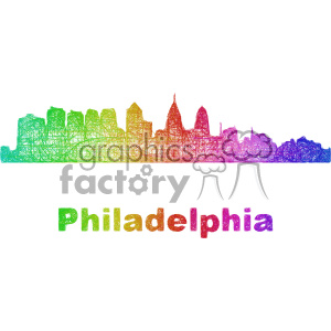 300x300 Royalty Free City Skyline Vector Clipart Usa Philadelphia 402684