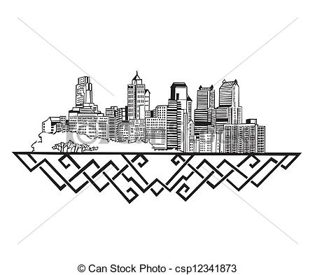 450x393 Philadelphia, Pa Skyline. Black And White Vector Illustration Eps 8.