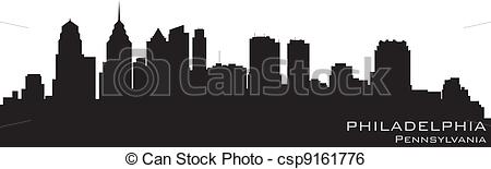 450x155 Philadelphia, Pennsylvania Skyline. Detailed Vector Silhouette.