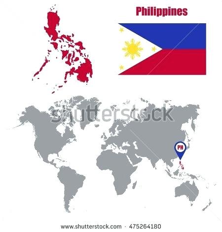 450x470 Map On A World With Flag And Pointer Vector Illustration Buy This