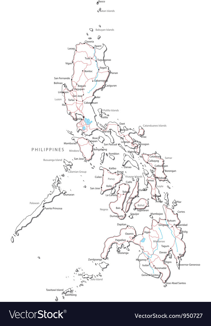 700x1080 Philippine Map High Resolution Philippines Black White Map Royalty