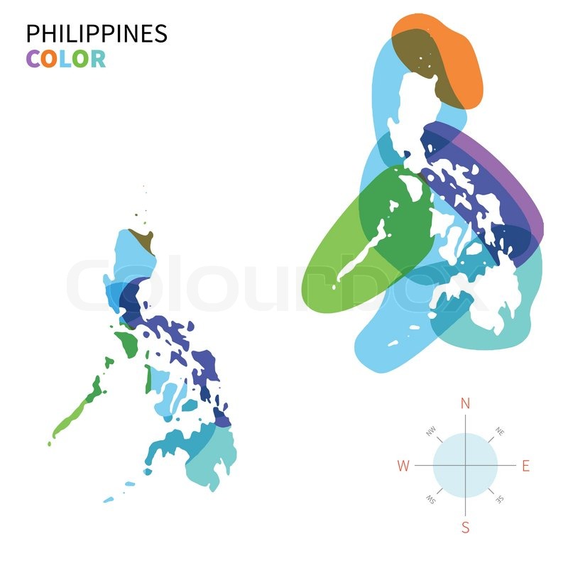 800x800 Abstract Vector Color Map Of Philippines With Transparent Paint