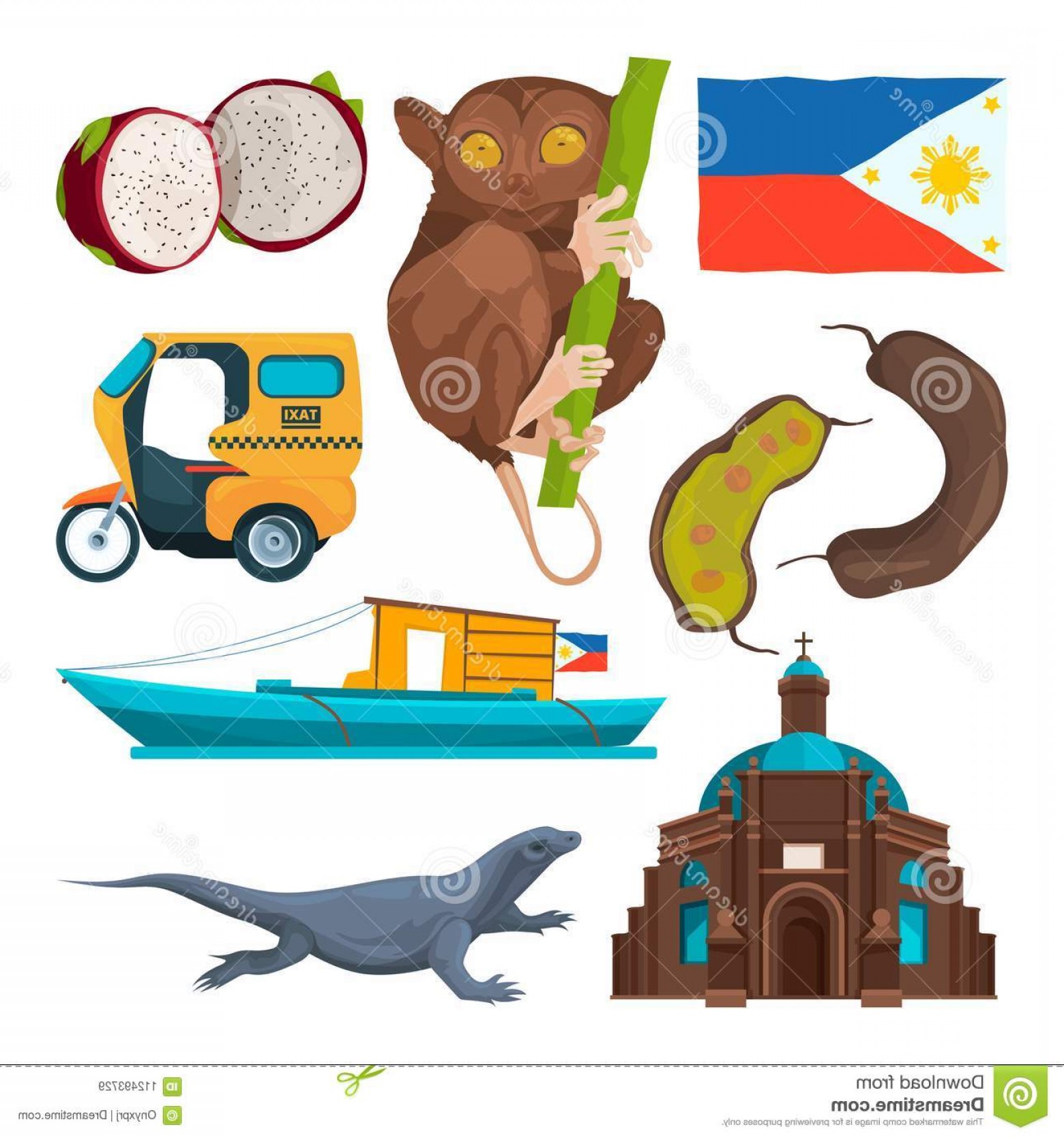 1560x1668 Landmarks Traditional Symbols Philippines Vector Philippines