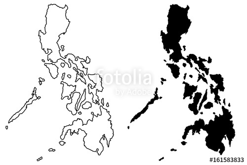 500x334 Philippines Map Vector Illustration, Scribble Sketch Philippines