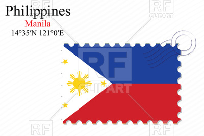 400x267 Postage Stamp With Flag Of Philippines Vector Image Vector