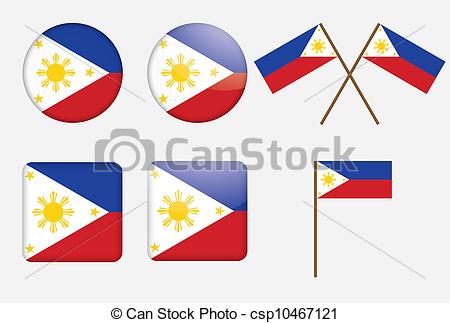 450x323 Set Of Badges With Flag Of Philippines Vector Illustration.