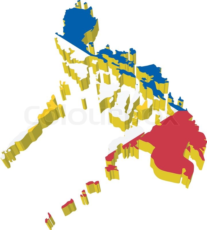 721x800 Vectors 3d Map Of Philippines Stock Vector Colourbox