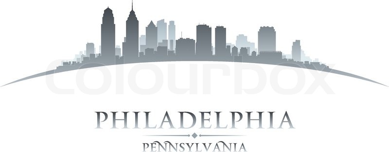 800x313 Philadelphia Pennsylvania City Skyline Silhouette Vector