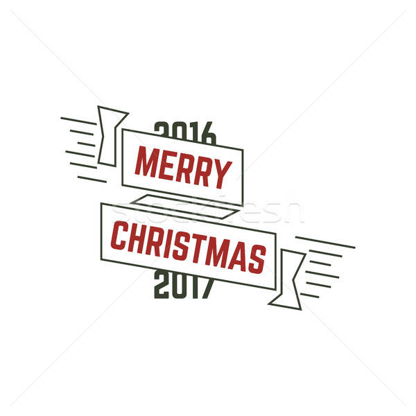 600x600 Merry Christmas Typography Wish Sign. Vector Illustration Of