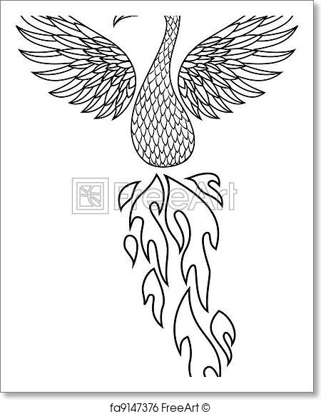 450x580 Free Art Print Of Vector Illustration Of Phoenix Bird. Vector