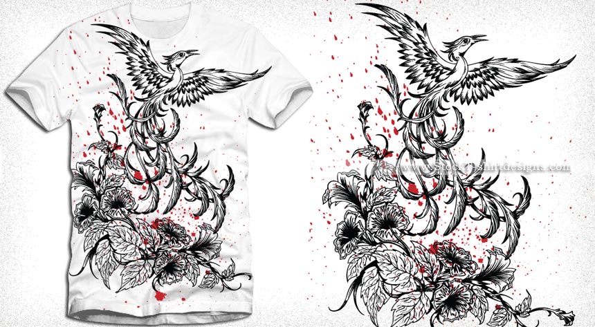 860x473 Phoenix Bird Vector T Shirt Design Vector T Shirt Designs Ai