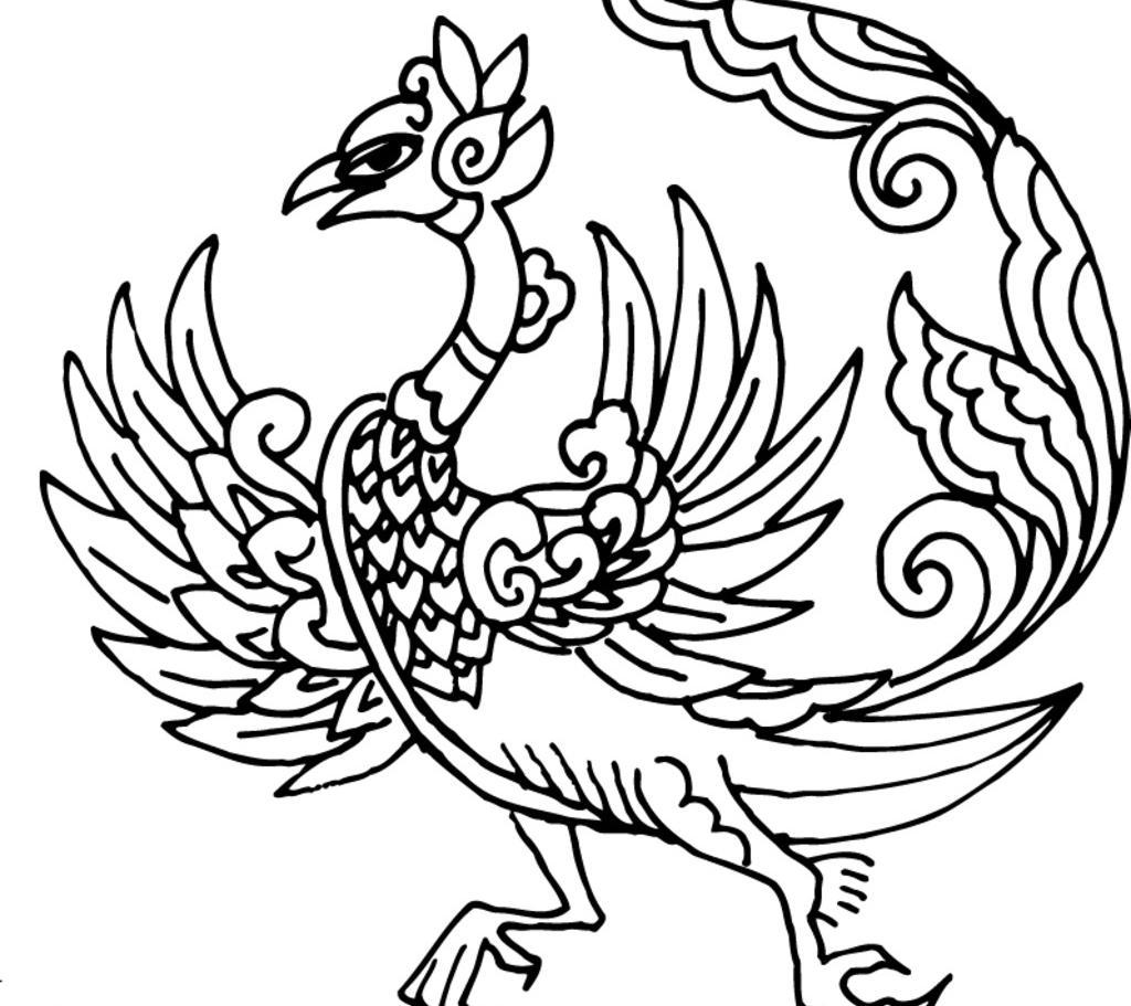 1024x911 The Phoenix Flying Bird Vector Line Free Download Ai Files