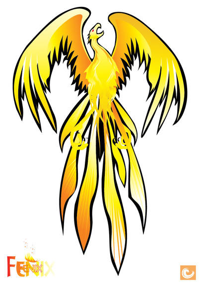 403x570 Yellow Abstract Phoenix Bird