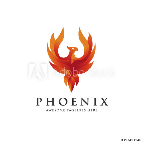 500x500 Luxury Phoenix Logo Concept, Best Phoenix Bird Logo Design