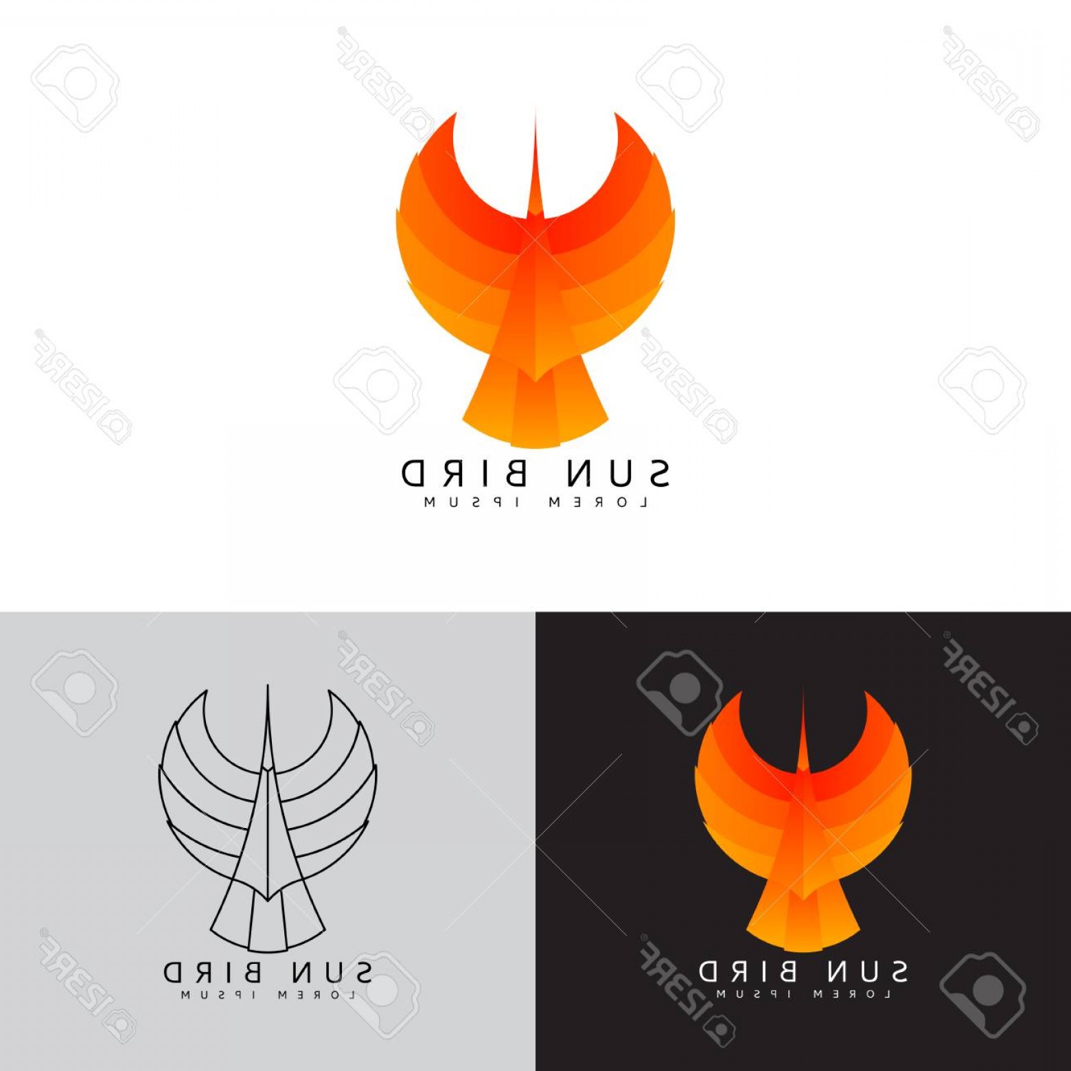 1560x1560 Photostock Vector Color Symbol Of Phoenix Icon In Line Art Style