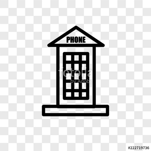 500x500 Phone Booth Vector Icon Isolated On Transparent Background, Phone