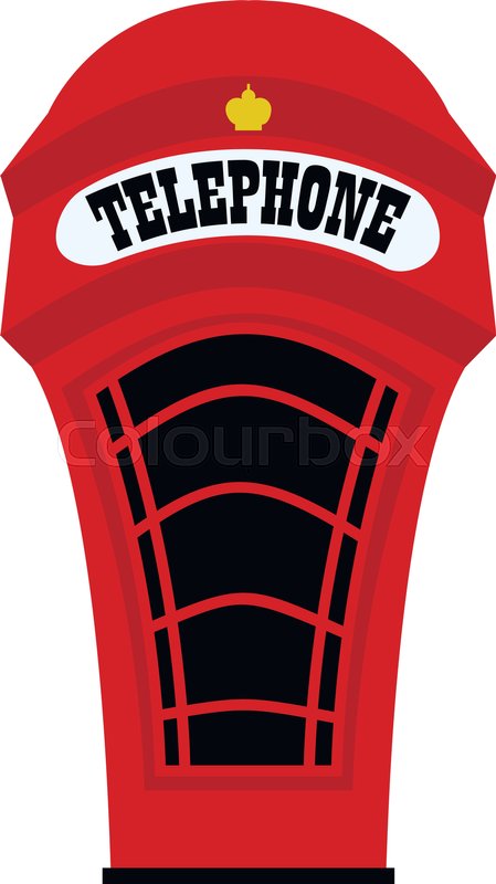 449x800 Cartoon London Phone Booth Isolated On White Background Stock