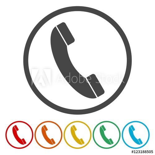 500x500 Phone Call Vector Icon. Style Is Flat Rounded Symbol