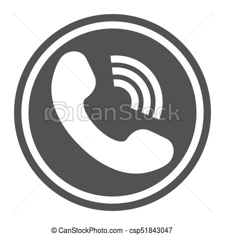 450x470 Phone Call Solid Icon, Contact Us And Website Button, Vector