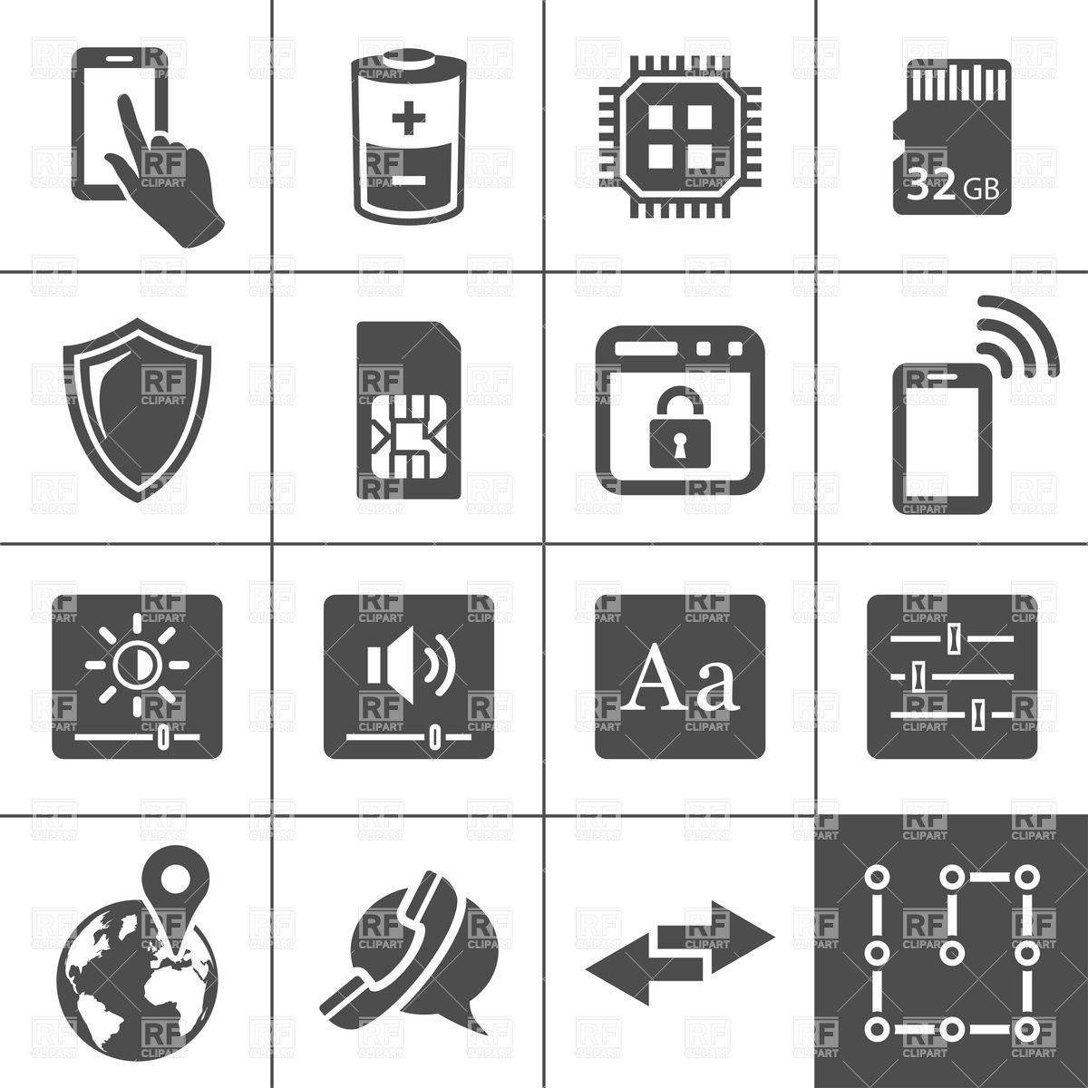 1200x1200 Tablet Pc And Smart Phone Icons Vector Image Vector Artwork Of