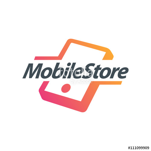 500x500 Mobile Phone Logo. Creative Design. Mobile Accessories Stock