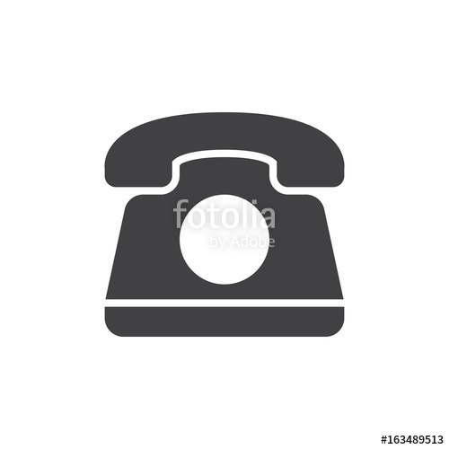 500x500 Old Telephone Icon Vector, Filled Flat Sign, Solid Pictogram