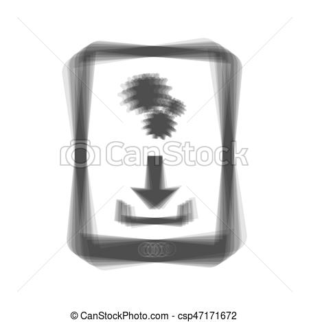 450x470 Phone Icon With Settings Symbol. Vector. Gray Icon Shaked